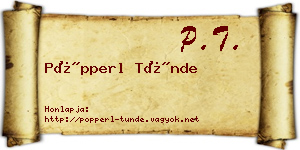 Pöpperl Tünde névjegykártya